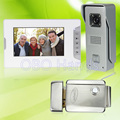 7 wired color video door phone intercom doorbell system kit set with outdoor IR camera white
