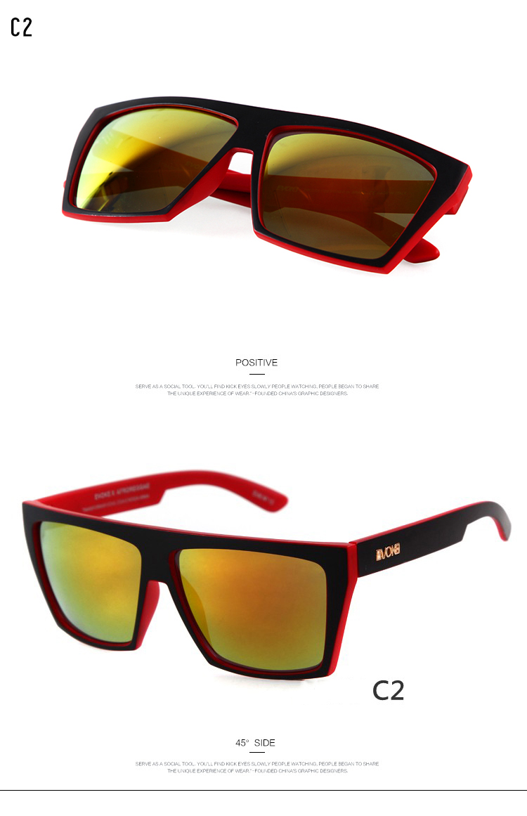 2017 EVOKE Sunglasses Men Classic Square Sport Driving Male Afroreggae Sun Glasses Brand Logo No