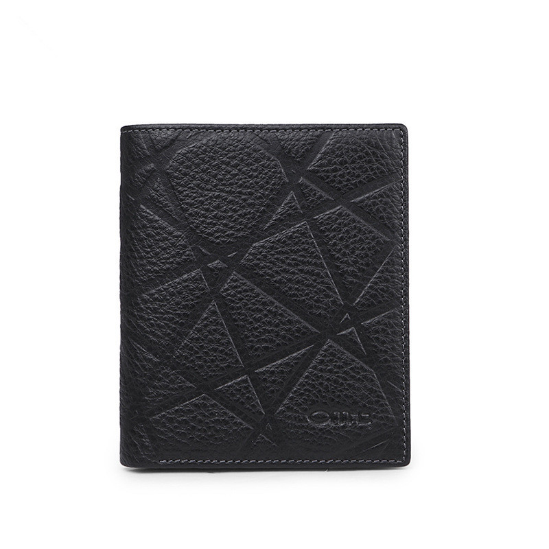 Vertical Mens wallets leather genuine brand design short card wallet for men purse cowhide