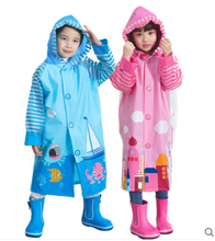 Fashion burberry_ kids Raincoat Yellow Pink Cartoon Boys Rain Jacket Baby Rainwear Children Rain Coat Waterproof Girls Clothes