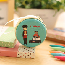 New Fashion Korean Creative Coin Purse British Style Coin Bag Mini Headset Pouch Circular Purse London