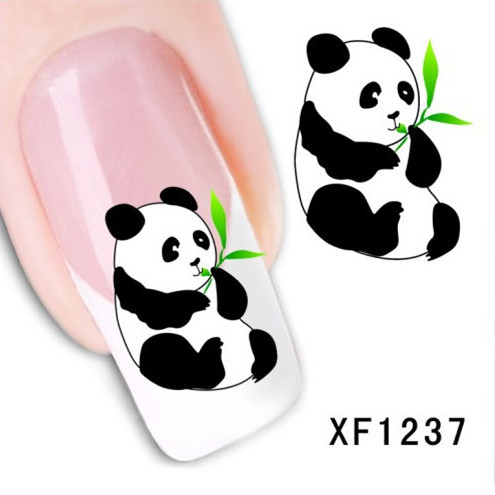 1 Sheet New Design 3D Water Transfer Printing Nail Art Sticker Decals Cute Panda DIY Nail