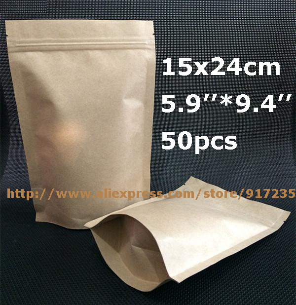 bags bag paper food  paper zipper kraft paper for  bags  with kraft window and zipper 15x24x4cm