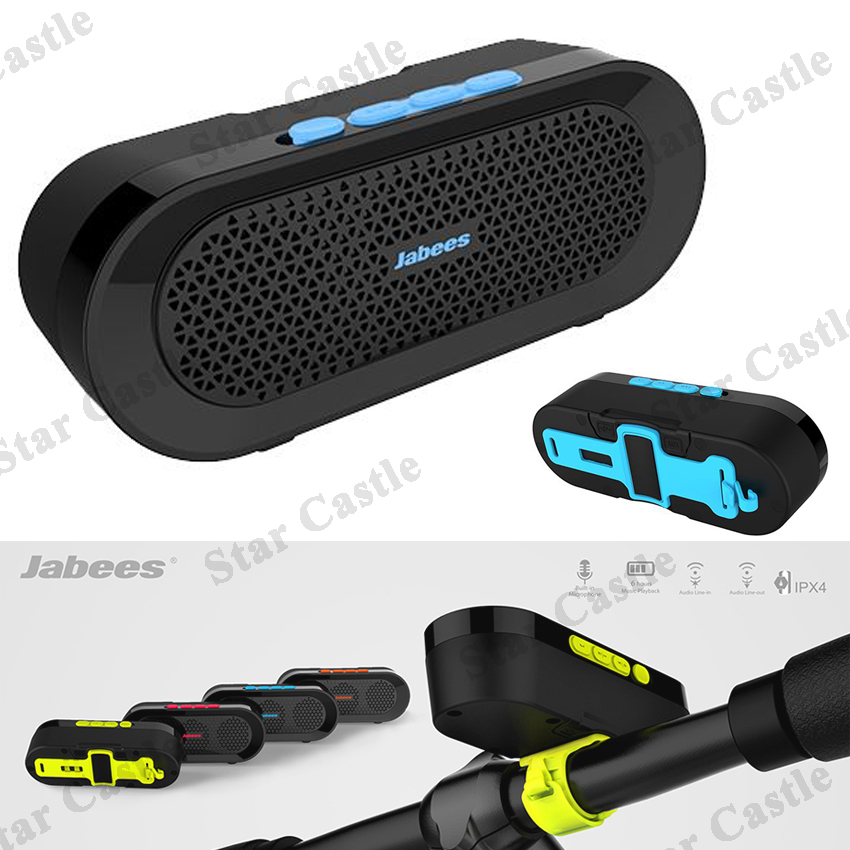 New Jabees BI IPX4 Wireless Bluetooth Speaker Stereo Portable Waterproof Boombox Mini Subwoofer with Built-In Bicycle Mount New Jabees BI IPX4 Wireless Bluetooth Speaker Stereo Portable Waterproof Boombox Mini Subwoofer with Built-In Bicycle Mount
