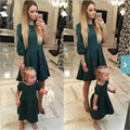 2016 autumn winter mother daughter dresses fashion party family look mother and daughter clothes summer family