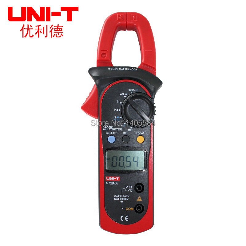 UNI T UT204A digital clamp multimeters auto range temperature AC DC current clamp meter uni t