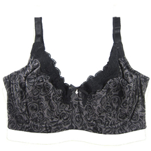 2014 women bra black colour printing floral unlined push up cup 36DD/44DD size cheap price and good quality