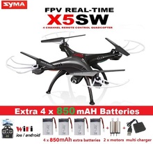 SYMA X5SW-1 FPV Drone X5C Upgrade 2MP WiFi Camera Real Time Video With 5 Battery
