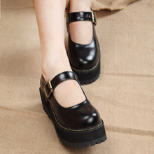 Fashion 2016 Women Creepers Pu Women Flats Platform Mary Jane Ankle Strap Casual Ladies Loafers Shoes