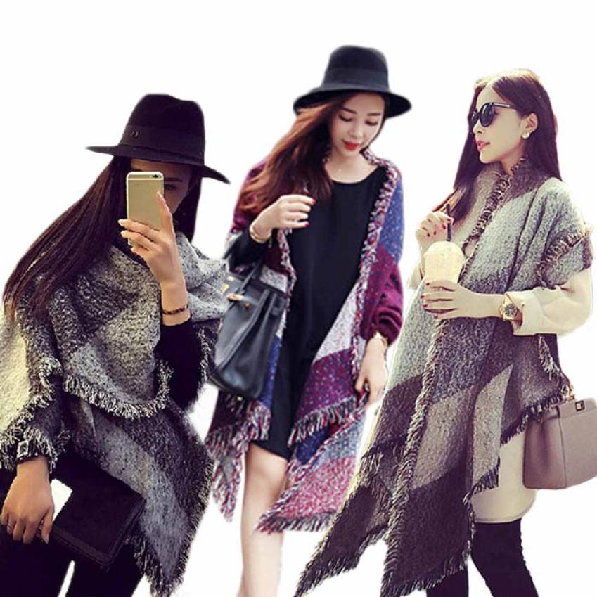 Sali 2016 Newlydesign Women s Large font b Tartan b font Scarf Shawl Stole Plaid Woollen
