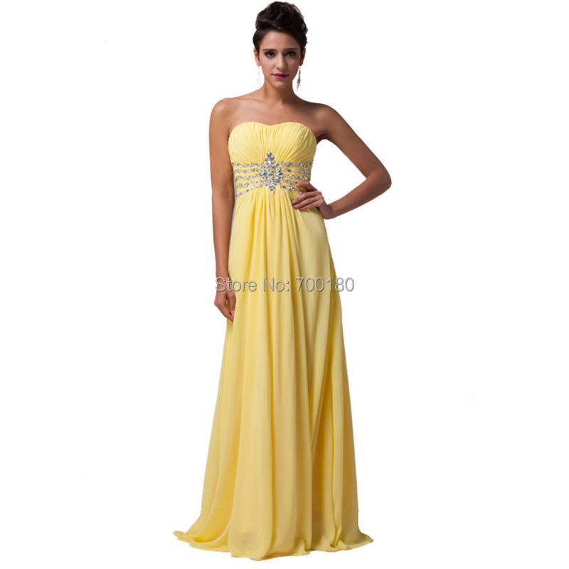 Fashion-Women-Floor-length-Yellow-Party-Dress-Grace-Karin-New-Chiffon ...
