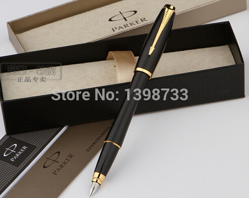 Parker Matte black and Gold Clip Fountain Pen city series ink pen calligraphy.Free delivery and gift box series