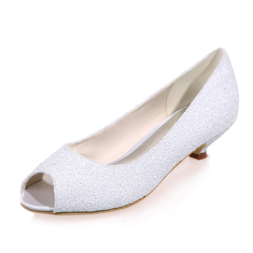 Online Buy Wholesale white shoes woman low heel glitter from China ...