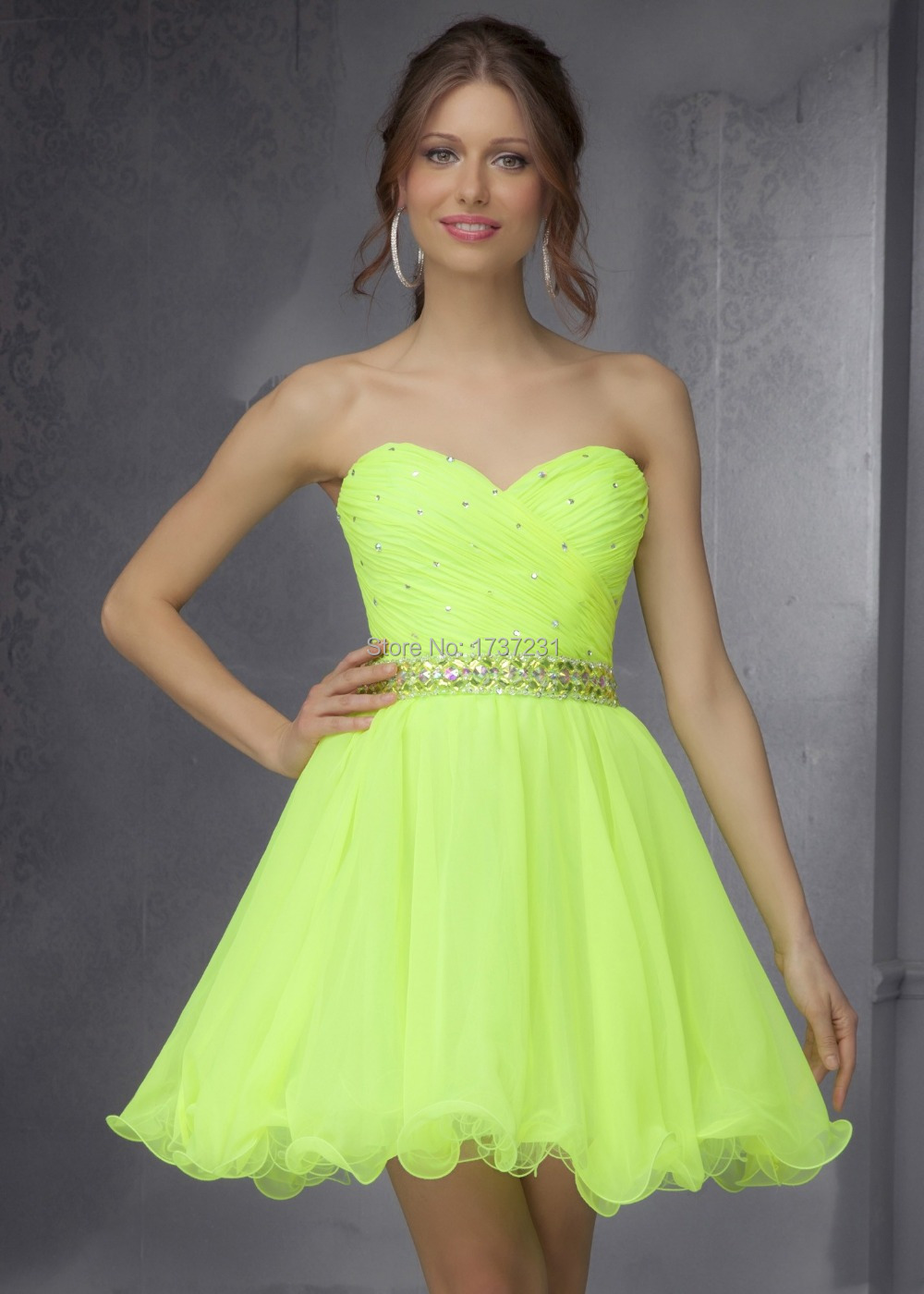 vestidos cortos verde neon