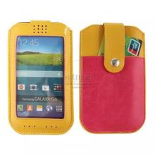 New Leather Shoulder Belt Touch Capa For Samsung Galaxy S6 Case For Samsung S5 CoverWallet Sleeve