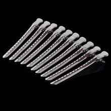 Fashion 10Pcs Professional Silver Hairdressing Salon Sectioning Clamps Stainless Steel Hair Styling Clip Tool Free Shipping