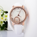 Fashion Women Big Size Shining Crystals Dress Watches Summer Popular Candy Color Leather Strap Wrist watch