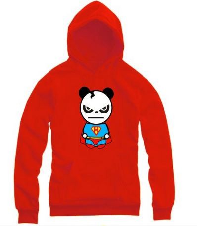 panda hoodie red