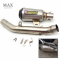 motorcycle muffler stainless steel real carbon fiber Akrapovic exhaust pipe middle pipe for KAWASAKI Z800 2013