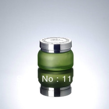 50G green glass bottle with silver lid, glass lotion bottle, press pump bottle