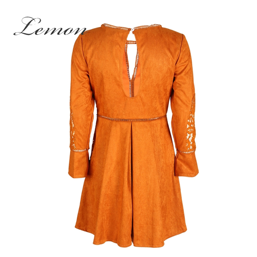 Casual Lace Dress in Yellow