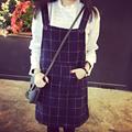 fashion Woolen strap dress female Spring Korean Institute of wind Harajuku small fresh sweet lady loose