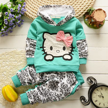 2015 new Baby Girls clothing sets Children s spring autumn clothes set kids Cartoon suit set