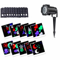 1X Winter Seasonal Christmas Led Projector 10 Patterns Halloween Rotating Projection Light Landscape Led Spotlights for