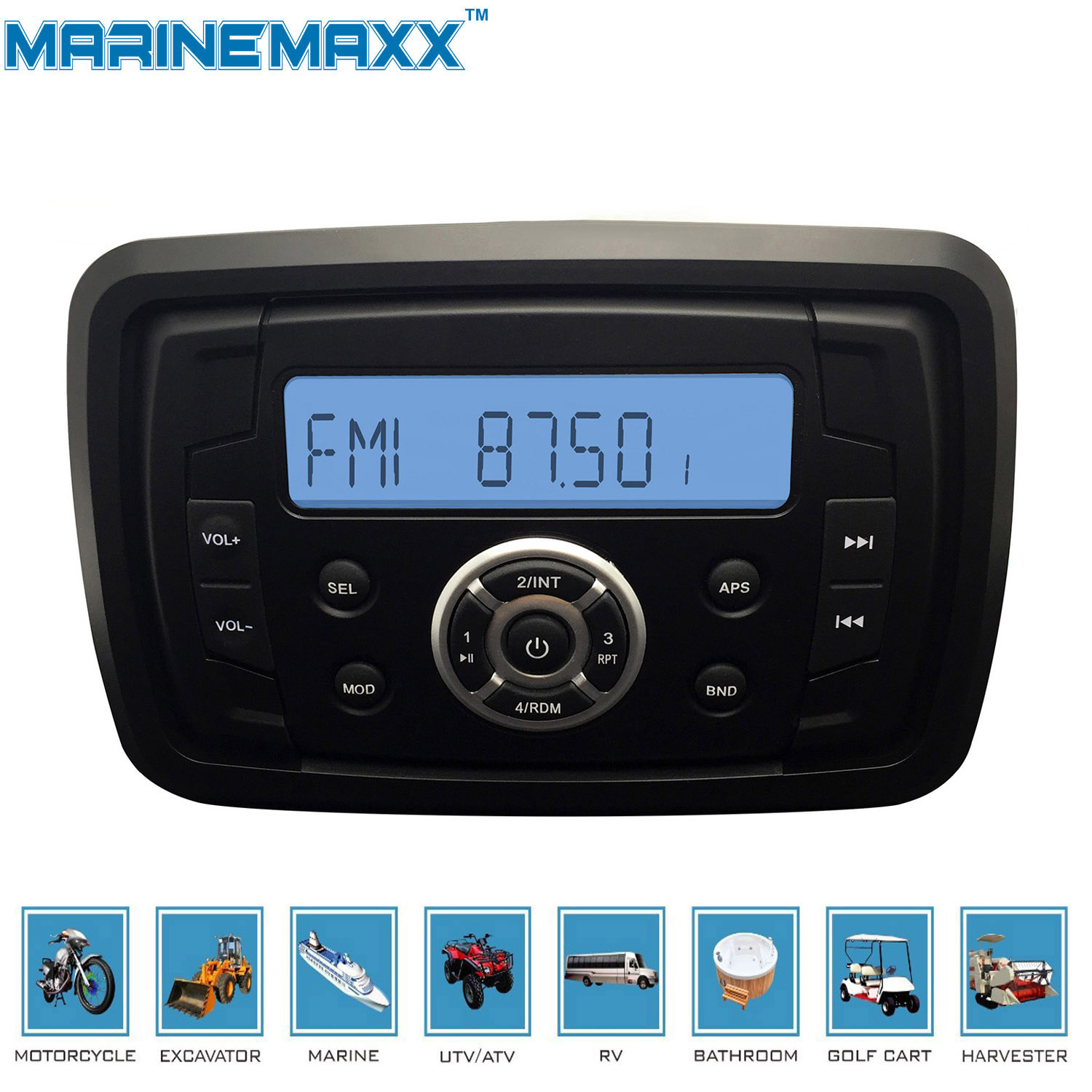 Waterproof Marine Radio Stereo Heavy Duty UTV ATV Motorcycle Radio MP3