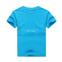 New 2014 Brand Summer Kids Boys Clothes T Shirt 2 14 Years Old Plain Solid Color