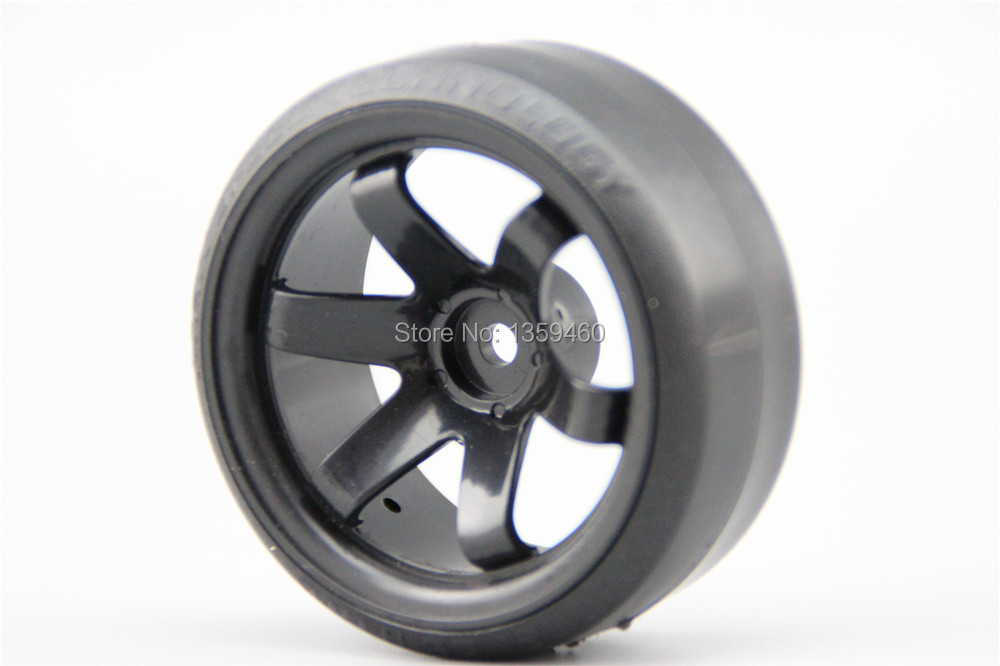 4x CS-R 1/10 Drift Tires Tyre Wheel With Silencing Sponge 3mm Offset 10833+20061