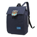 Fashion Owl Pattern Backpack Women Solid Color Flap Casual Travel Bag Preppy Style Cavas School Bag