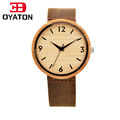 Wooden Watch With Full Genuine Leather Quartz Watch Men Top Brand Luxury Wood Watch Clock