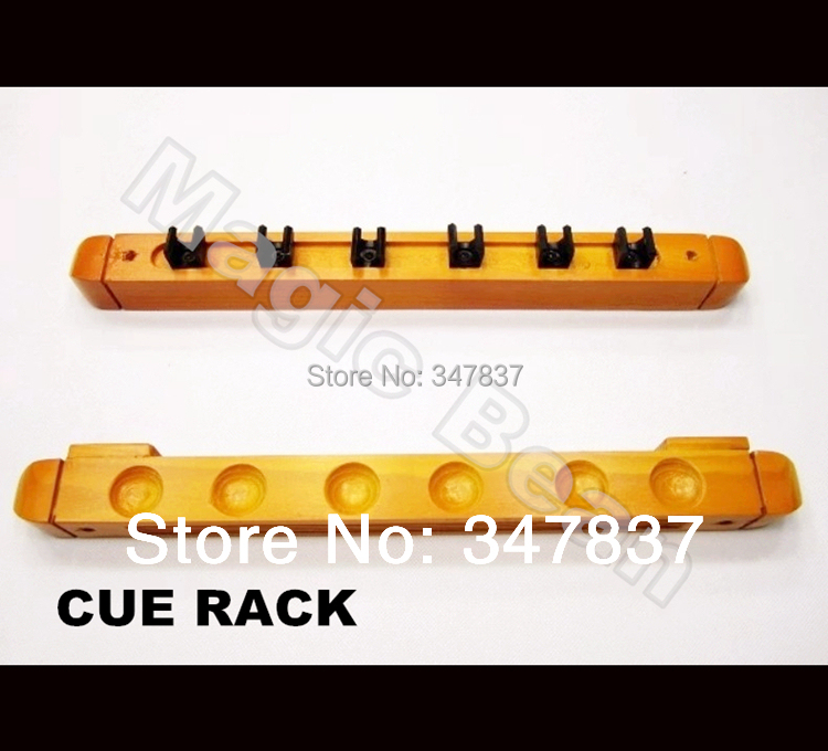 Free Shipping; 2PCS Ball Cue Wall Rack; 6 hold Wood Pool; Billiard  snooker table wooden cue rack