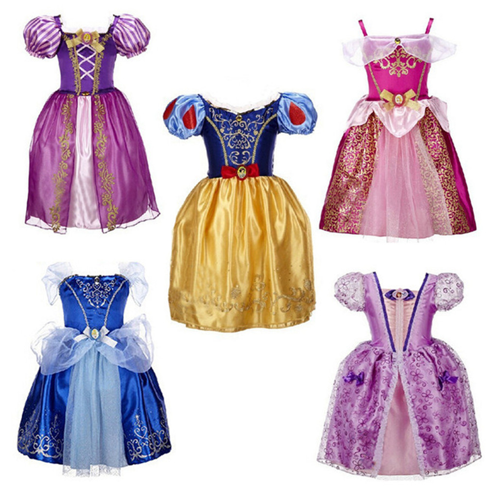 Snow Queen Girl Princess Dresses Children Anna Elsa Cinderella Clothes Baby Kids Fantasia Party Custome Toddler / Infant  Dress
