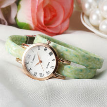 Flor de la alta calidad de cuero largo correa reloj pulsera pretty Lady reloj de cuarzo ocasional mujeres se visten de pulsera 2015 Hot