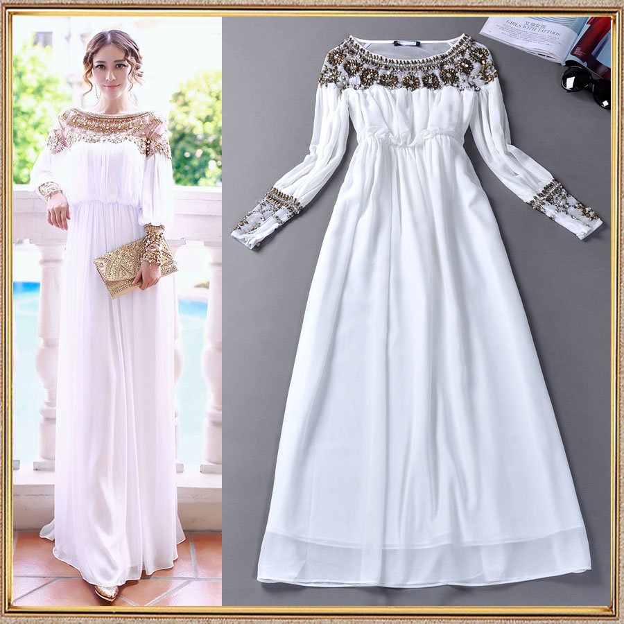 maxi dress met mouwen