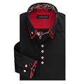 100 Cotton Patchwork Dress Shirt Men Long Sleeve Double Layer Collar Button Down Floral Printed Camisa