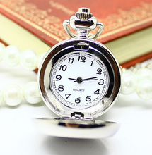 Europe and the United States selling concise fashion small Enamel Black Pentagram flowers quartz Pocket Watch