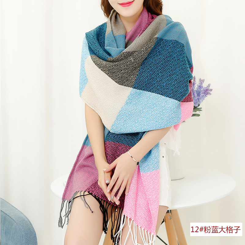 Women s Winter Stole Plaid Scarves Tippet Wraps Brand Ladies Scarf Women Classic Neckerchief Shawls and