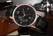 Kashidun moda hombres de negocios de cuarzo reloj delgado luminoso reloj