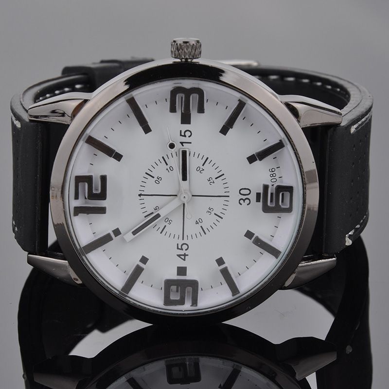 Men Watch 2015 Quartz Watch with Rubber Strap Band Wrist Watchest Men Gift Free Shipping PMPJ579