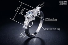 925 Sterling Silver Jewelry Wedding Rings Jewelry Vintage bague For Women zirconia Engagement Accessories ASR025