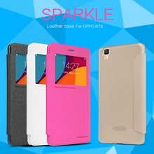 10pcs For OPPO R7s NILLKIN flip cover luxury Sparkle super thin protective Leather Case + Retailed Package