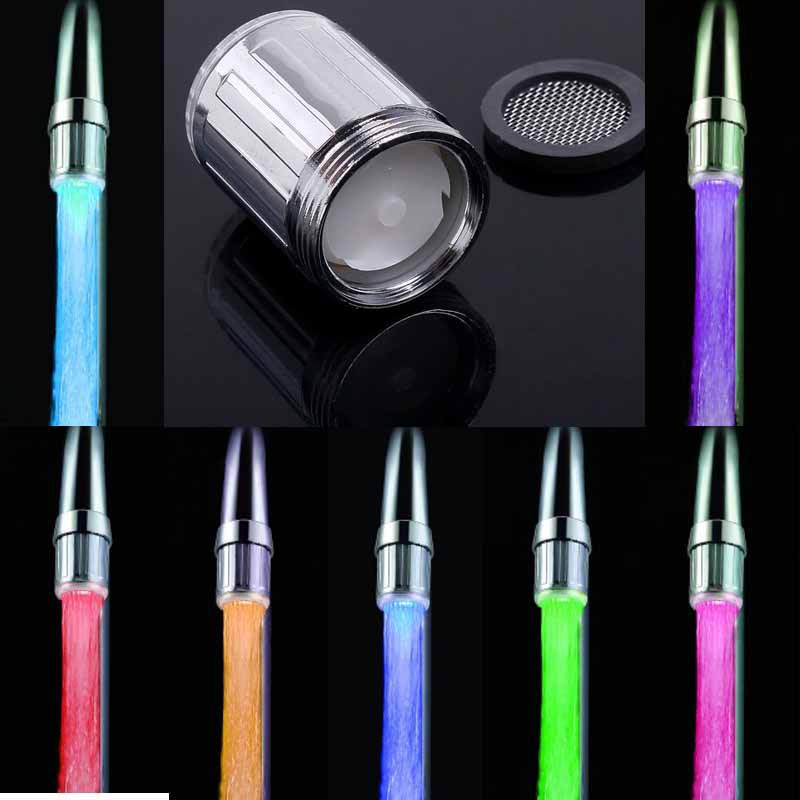 7 Colors Changing Glow Shower Stream Tap universal adapter external Left screw LED Water Faucet Light 7 Colors Changing Glow Shower Stream Tap universal adapter external Left screw LED Water Faucet Light
