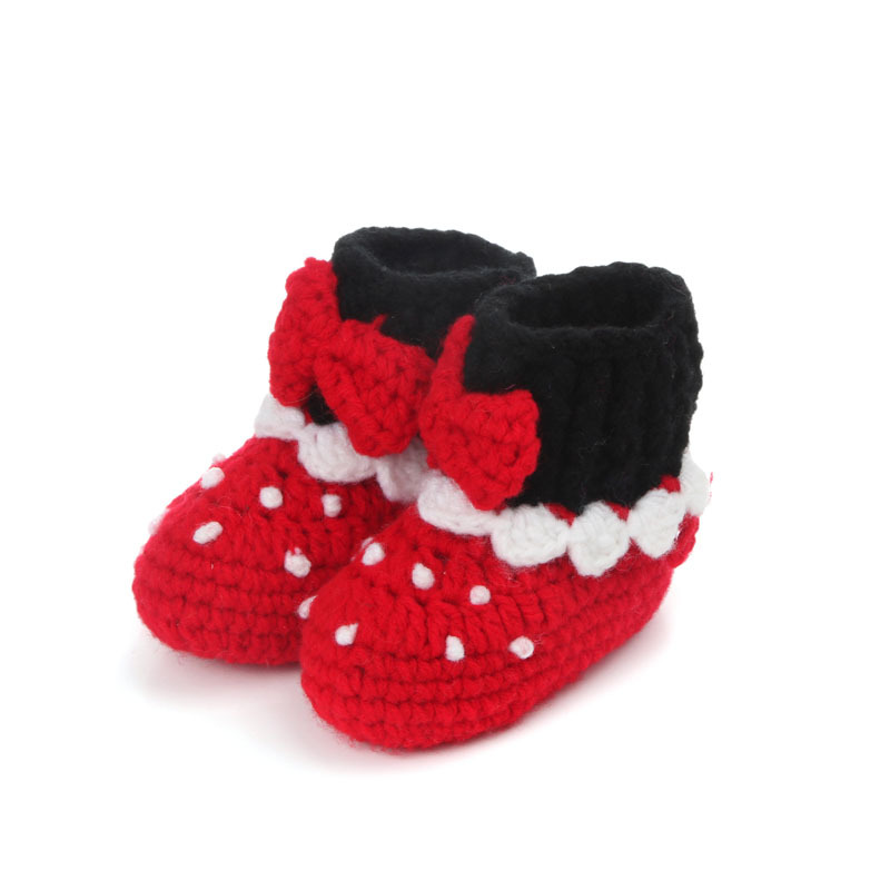 Baby Booties Sweet Newborn Girls Crochet Boots Toddler Crib Shoes 
