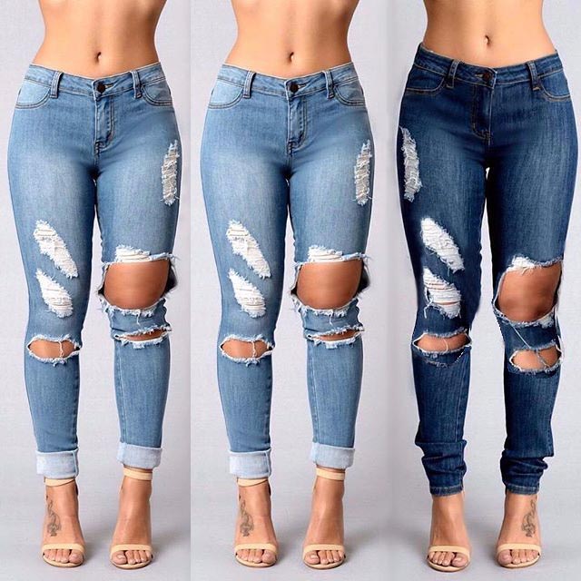 full ripped jeans