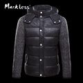 Markless Men Thick Down Jackets Brand Clothing Mens Casual Knitted Sleeve Patchwork Seamless Jackets Down Fashion