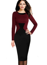 eSale Women Colorblock Tartan Optical Illusion Plaid Slim Business Office Casual Work Party Bodycon Sheath Pencil Dress CG1058