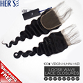 Peruvian Virgin Hair Lace Closure Loose Wave 100 Human Hair Weave Closure Wet and Wavy Remy